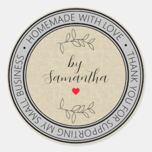 Personalised Homemade with Love Classic Round Sticker