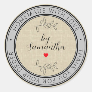 Personalised Homemade with Love Classic Round Sticker