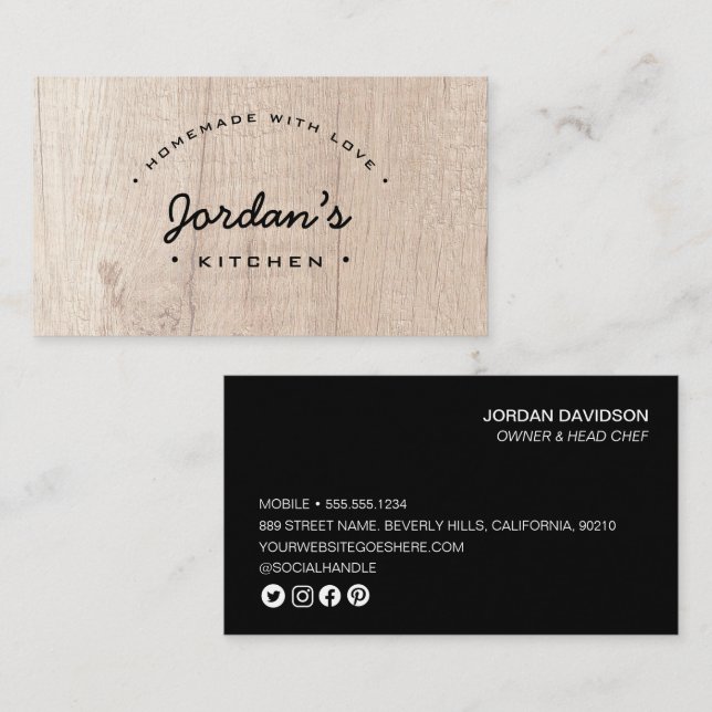 Personalised Homemade with Love Food Services Business Card (Front/Back)