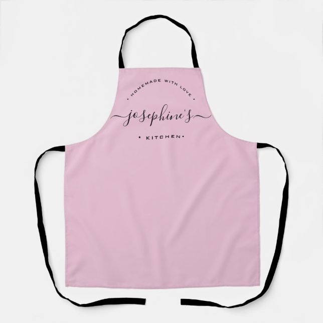Personalised Homemade with Love Kitchen pink Apron (Front)