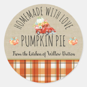 Personalised Homemade with love Pumpkin Sticker