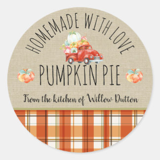 Personalised Homemade with love Pumpkin Sticker