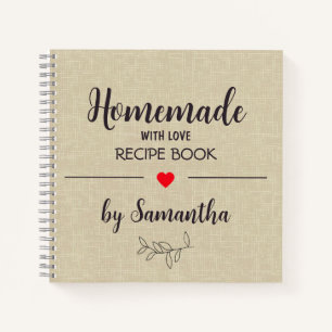 Personalised Homemade with Love Recipe Notebook