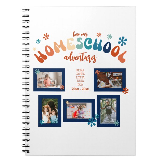 Personalised Homeschool Photo Collage Scrapbook Notebook (Front)