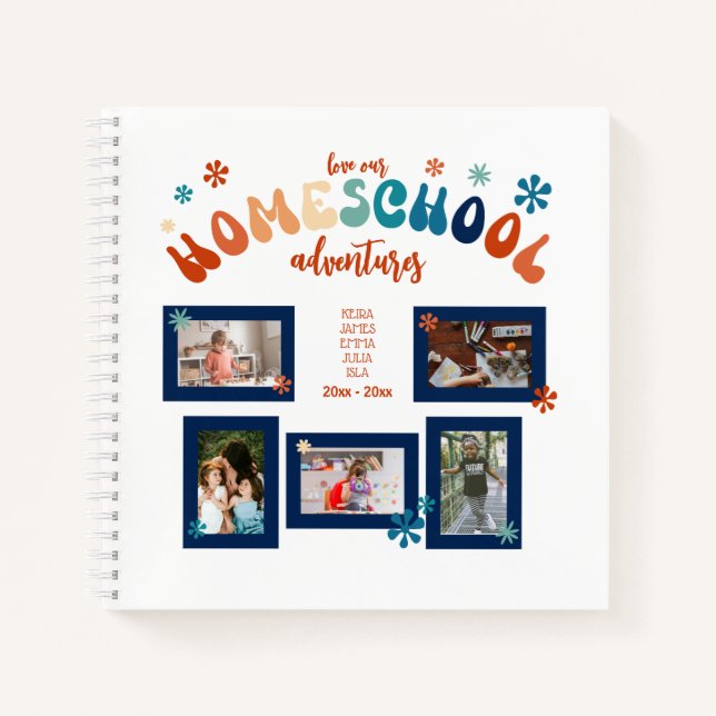 Personalised Homeschool Photo Collage Scrapbook Notebook (Front)