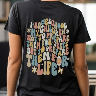 Personalised Homeschool Retro Custom Text Colours T-Shirt