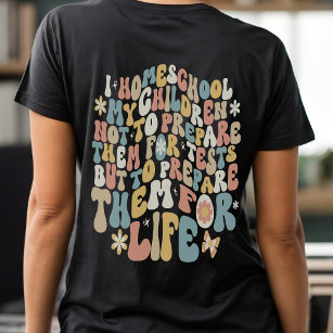 Personalised Homeschool Retro Custom Text Colours T-Shirt