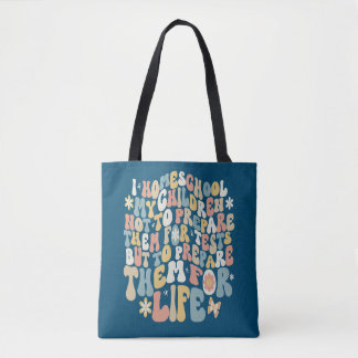 Personalised Homeschool Retro Custom Text Colours Tote Bag