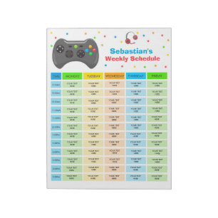 Personalised Homeschool Schedule Video Game School Notepad