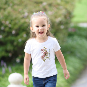 Personalised Honey Bee Botanical Floral Toddler T-Shirt