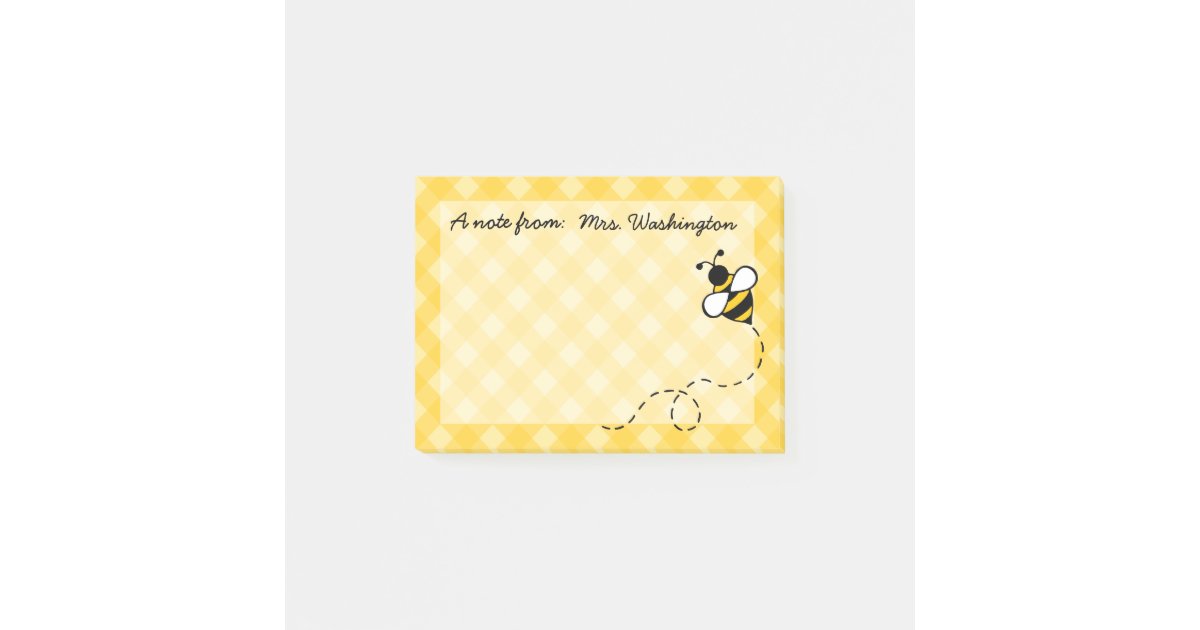 Personalised Honey Bee Post It Notes | Zazzle.co.uk