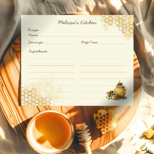 Personalised Honey Bee Recipe Card