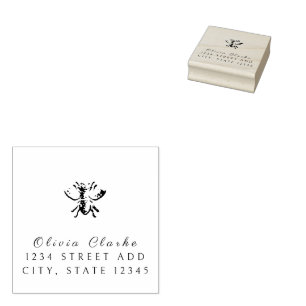 Personalised Honey Bee Rubber Stamp