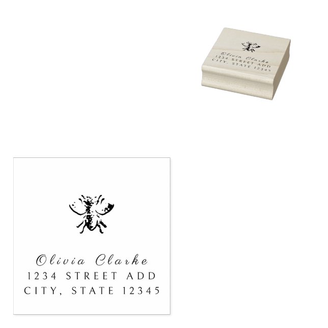 Personalised Honey Bee Rubber Stamp (Stamped)