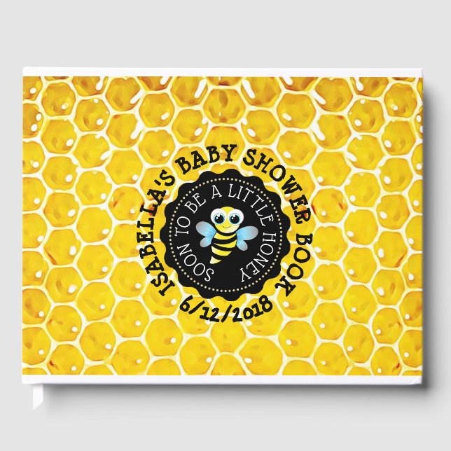 Personalised Honeybee Bumblebee Baby Shower Book (Front)