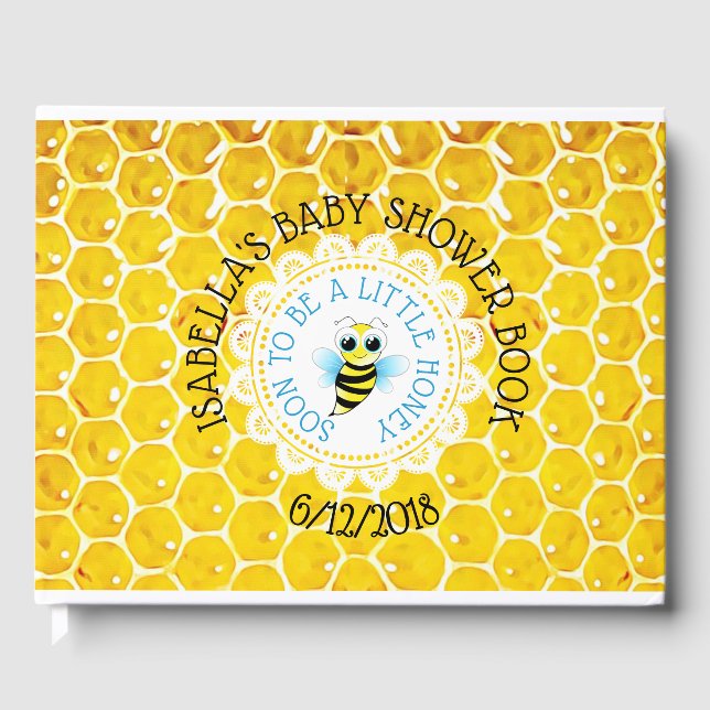 Personalised Honeybee Bumblebee Baby Shower Book (Front)