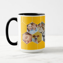 Personalised Honeycomb Family & Pet Photo Mug