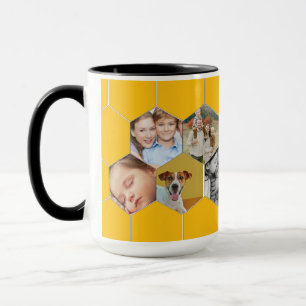 Personalised Honeycomb Family & Pet Photo Mug