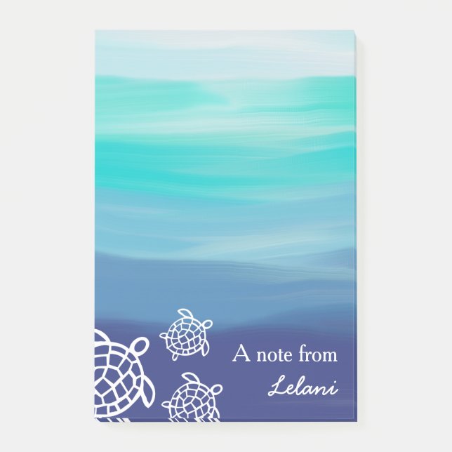 Personalised Honu Sea Turtles Ocean Beach Post-it Notes (Front)