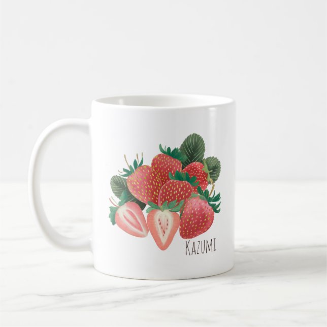 Personalised Ho'oponopono & Strawberries Coffee Mug (Left)