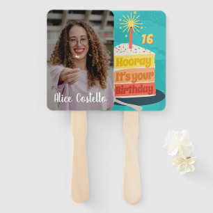 Personalised Hooray It's Your Birthday Fan Faces 