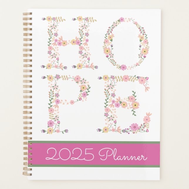 Personalised HOPE Floral Planner (Front)