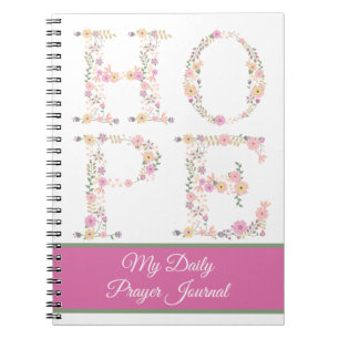 Personalised HOPE Floral Prayer Journal
