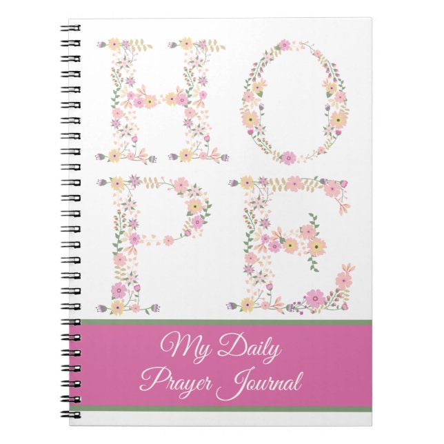 Personalised HOPE Floral Prayer Journal (Front)