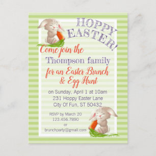 Personalised Hoppy Easter Bunny Egg Hunt Party Holiday Postcard