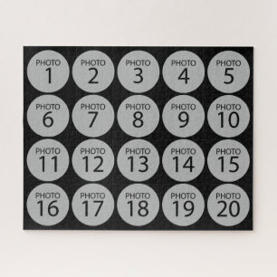 Personalised horizontal 20 PHOTO COLLAGE Jigsaw Puzzle