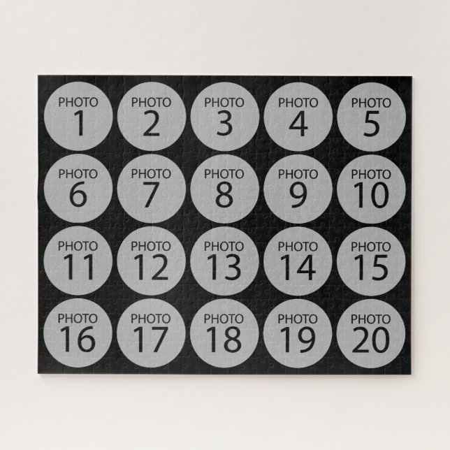 Personalised horizontal 20 PHOTO COLLAGE Jigsaw Puzzle (Horizontal)