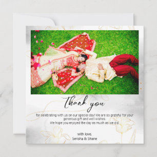 Personalised horizontal photo thank you card