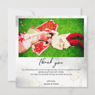 Personalised horizontal photo thank you card