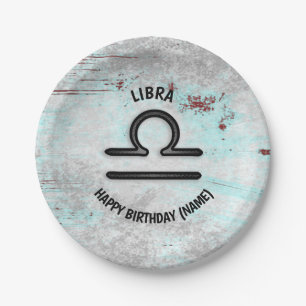 Personalised Horoscope Sign Libra Astrology Zodiac Paper Plate