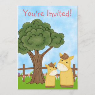 Personalised Horse Baby Shower Invitation ~ Girls