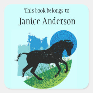 Personalised Horse Bookplate Sticker