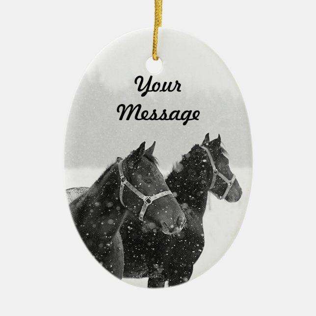 Personalised Horse Christmas Gift Holiday Ornament (Front)