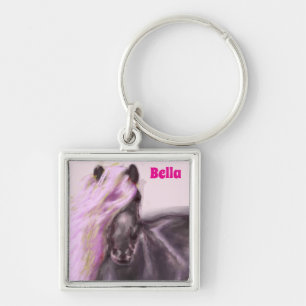 Personalised Horse In Lilac Shades  Key Ring