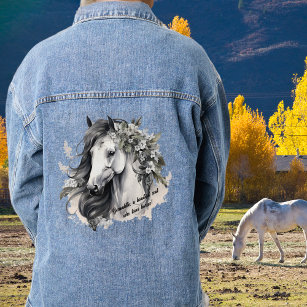 Personalised Horse Lover Name with Text Denim Jacket