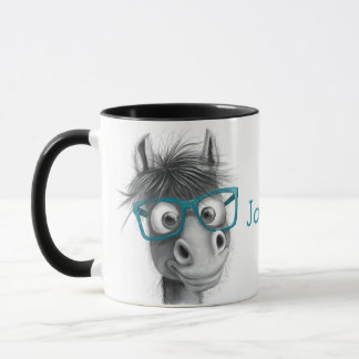 Personalised Horse Mug with Black Handle
