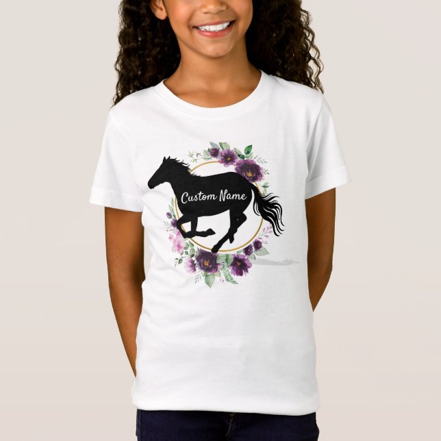 Personalised horse Name silhuette tshirt (Front)