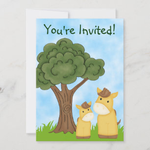 Personalised Horse Neutral Baby Shower Invitation