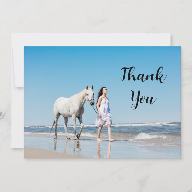 Personalised Horse Owner Photo Equestrian Thank You Card (Front)