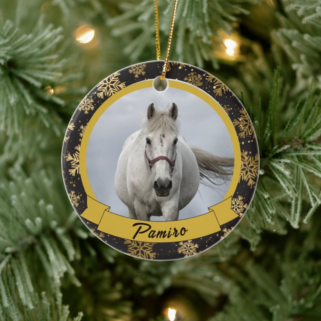 Personalised Horse Pet Ornament Photo Name Year (Tree)