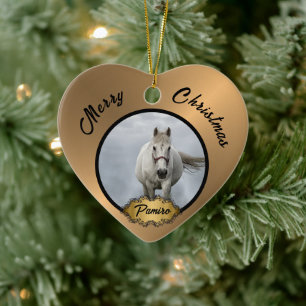 Personalised Horse Pet Ornament Photo Name Year