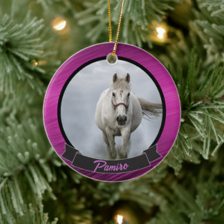 Personalised Horse Pet Ornament Photo Name Year