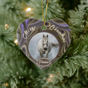 Personalised Horse Pet Ornament Photo Name Year
