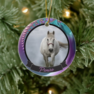 Personalised Horse Pet Ornament Photo Name Year