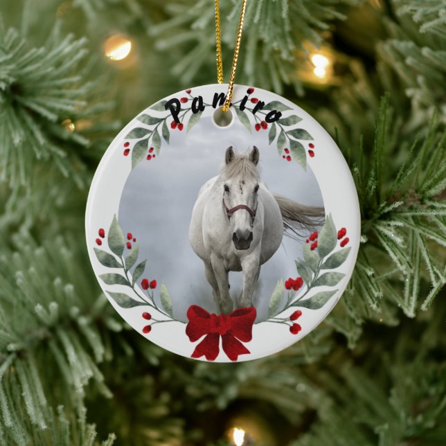 Personalised Horse Pet Ornament Photo Name Year (Tree)