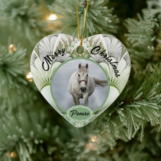 Personalised Horse Pet Ornament Photo Name Year  (Tree)